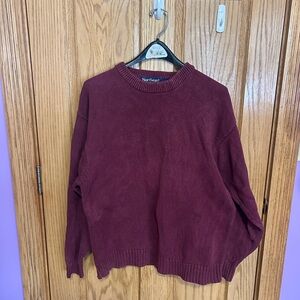 Northcrest Women's Deep Red Crew Neck Sweater